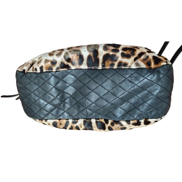 Jimmy Choo Animal Print Hobo Bag Fur & Leather Designer Handbag - Picture 11 of 16